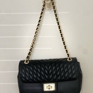 Karl Lagerfeld Paris Black Quilted Chain Shoulder Bag